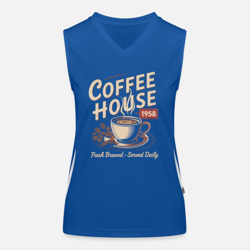 Vintage Kaffee Werbung Funktionelles Kontrast-Tank Top für Frauen