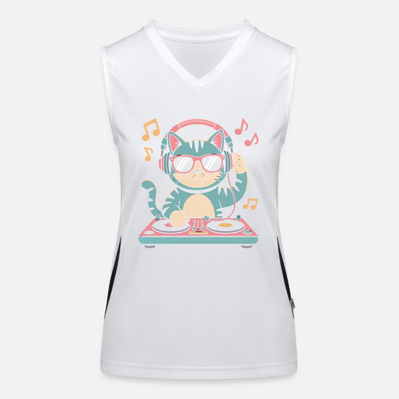 DJ Katze Funktionelles Kontrast-Tank Top für Frauen