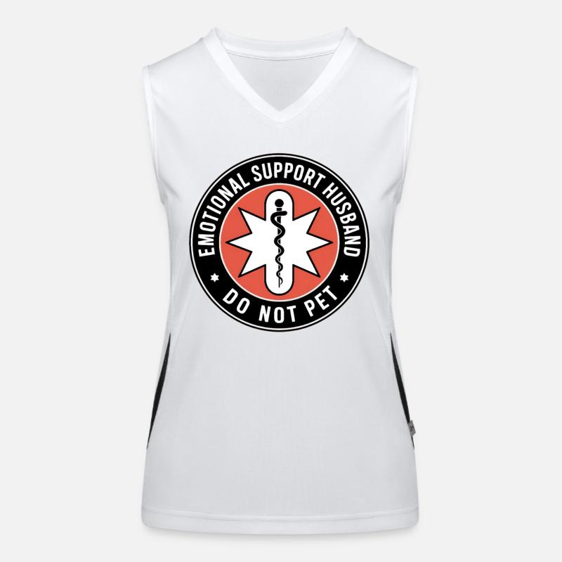 Emotional Support Husband Don't Touch Women's Functional Contrast Tank Top