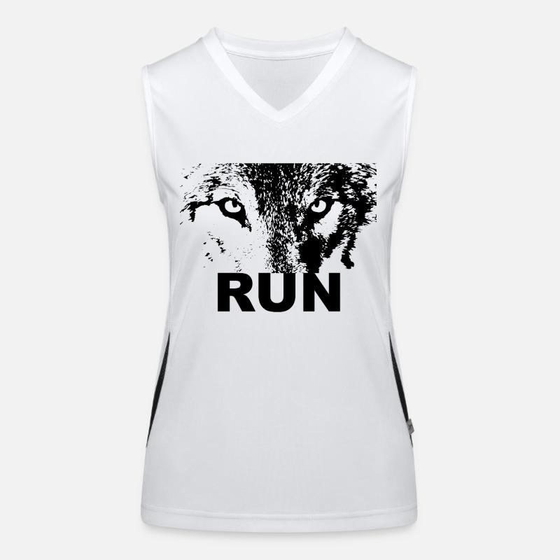 Wolf Run - Women's Functional Contrast Tank Top - white/black