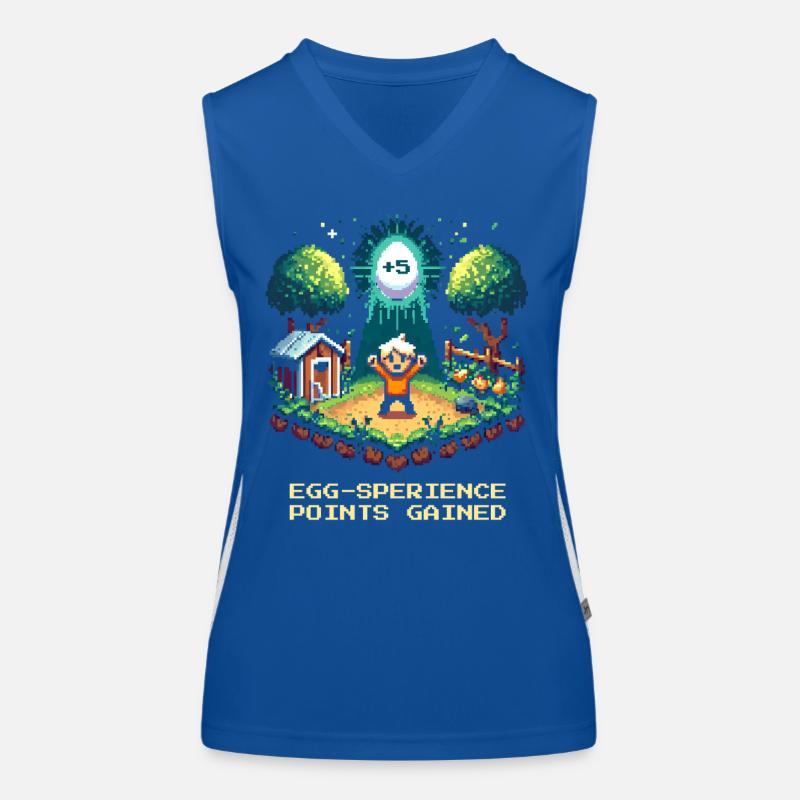 Egg-sperience Punkte gesammelt | Level Up Humor Funktionelles Kontrast-Tank Top für Frauen