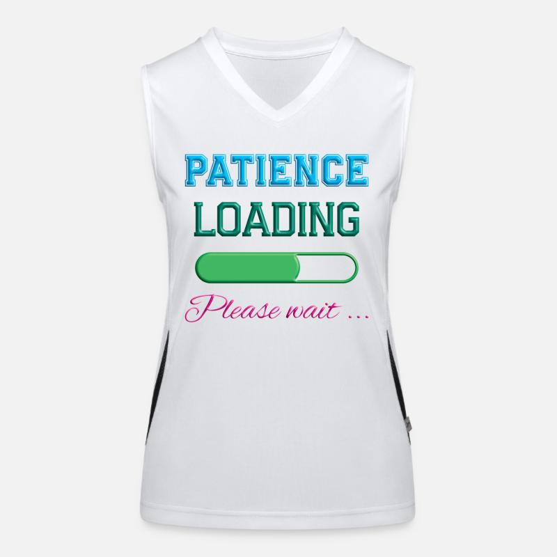 Patience loading t-shirt - Women's Functional Contrast Tank Top - white/black