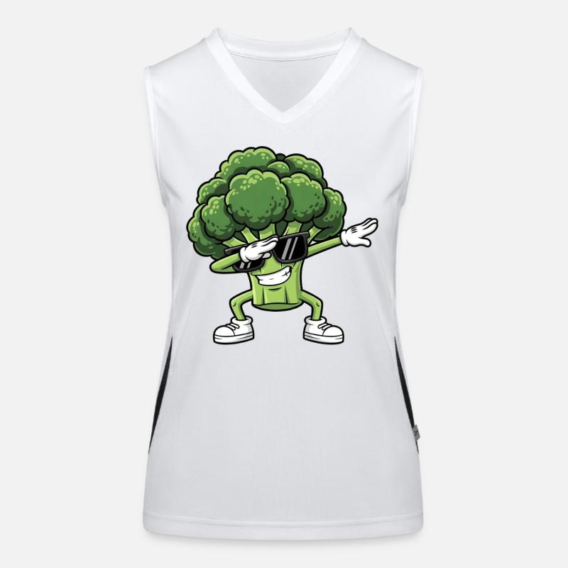 Broccoli Cool Dancer with Glasses Women's Functional Contrast Tank Top