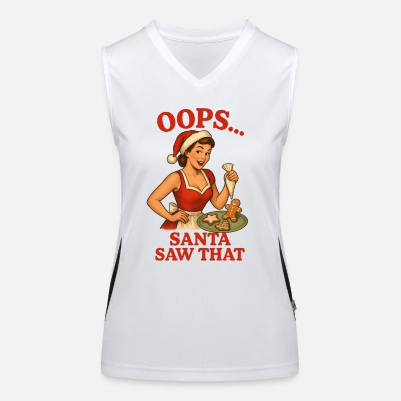 Oops Santa Saw That Funktionelles Kontrast-Tank Top für Frauen
