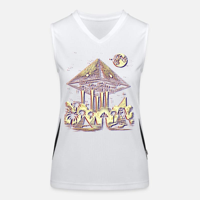 Antikes Pyramiden-UFO-Mystery-Design-Hemd Funktionelles Kontrast-Tank Top für Frauen