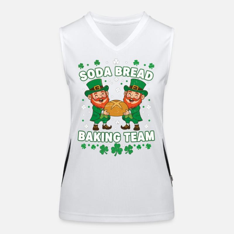 Funny Soda Bread Baking Team St Patricks  Women's Functional Contrast Tank Top