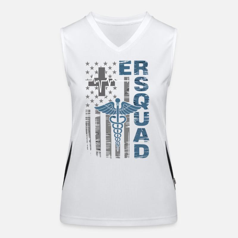 Caduceus Notfall-Wappen Funktionelles Kontrast-Tank Top für Frauen