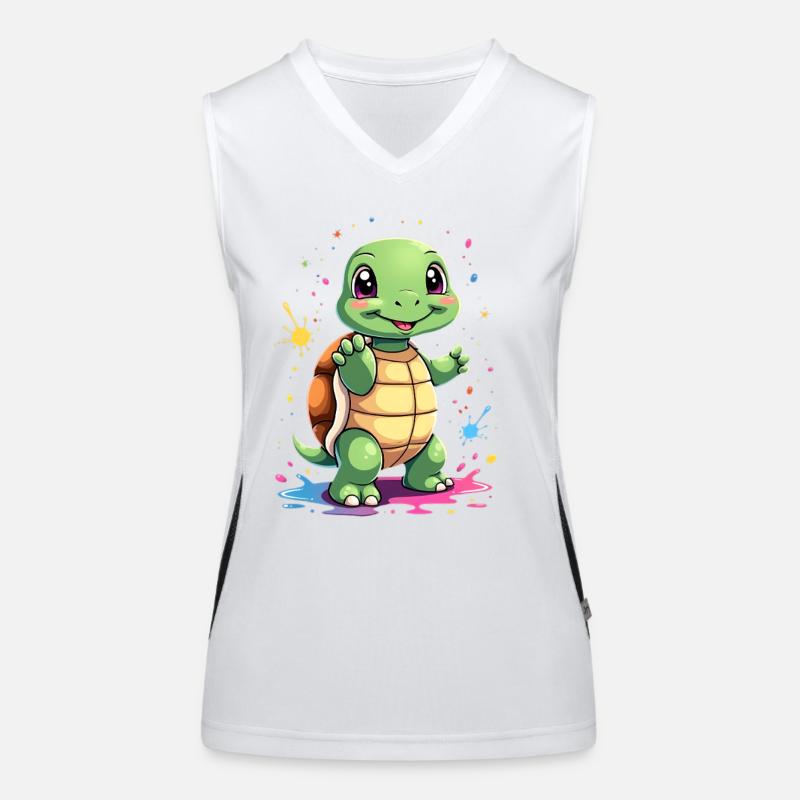 Éclaboussure de peinture tortue Fun Débardeur respirant contrasté Femme