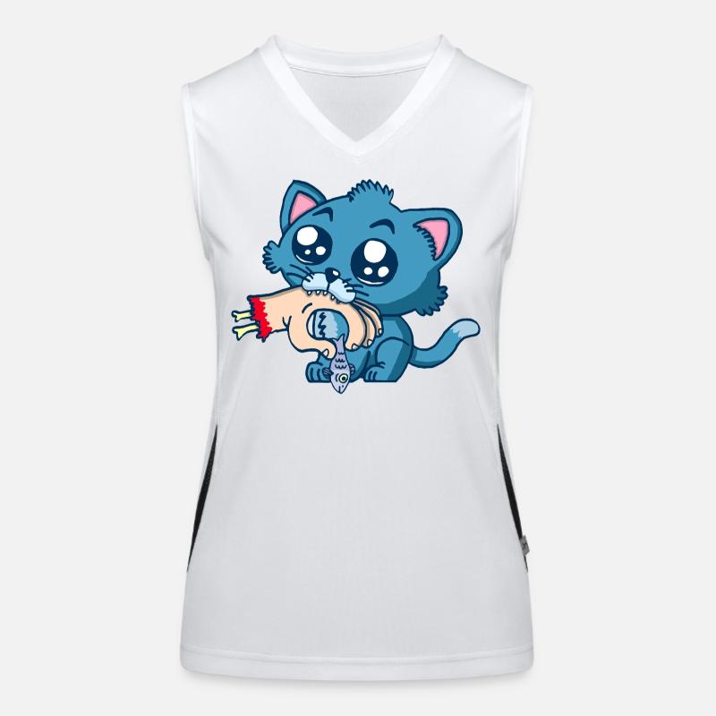 Gourmet-Kätzchen Funktionelles Kontrast-Tank Top für Frauen