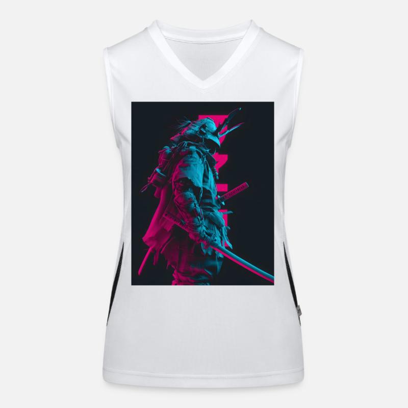 Samurai im Schatten Funktionelles Kontrast-Tank Top für Frauen