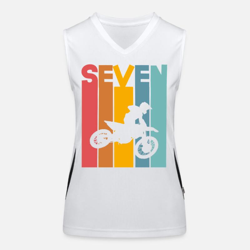 7th Birthday Motocross Women's Functional Contrast Tank Top