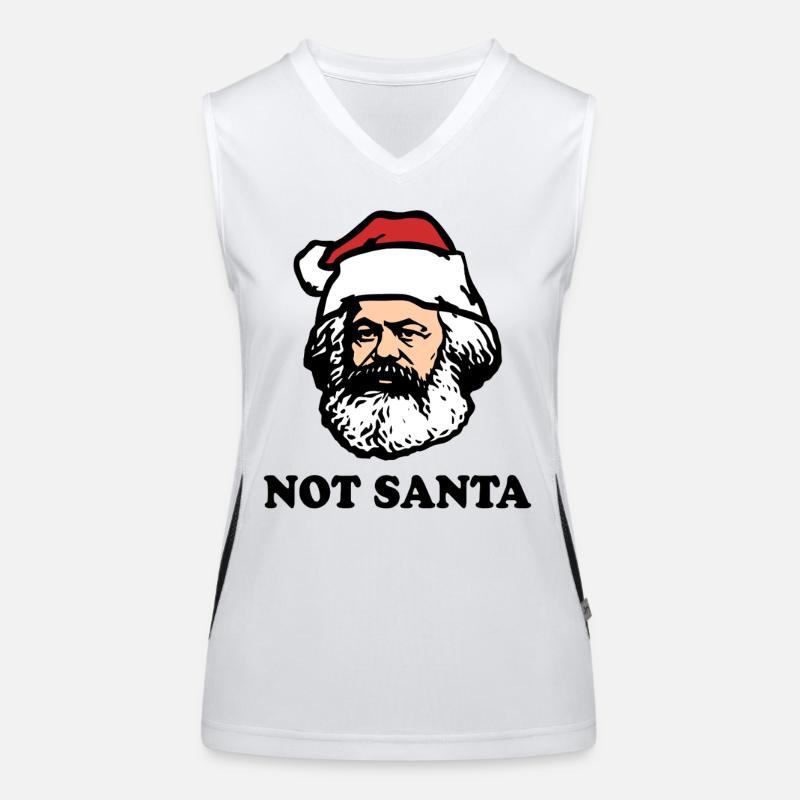 Karl Marx | Not Santa | Weihnachtsmann Funktionelles Kontrast-Tank Top für Frauen