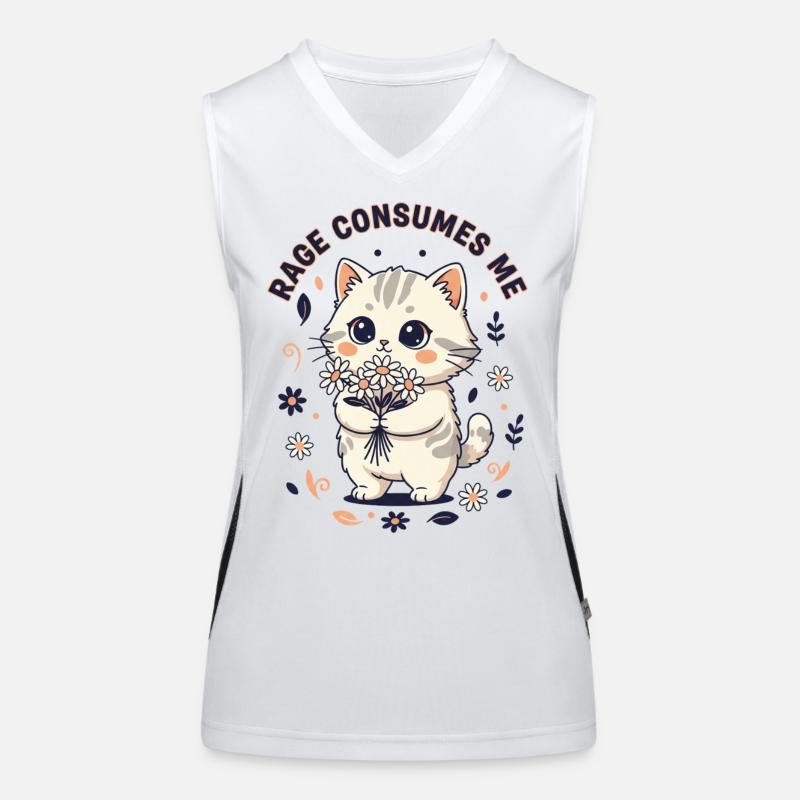 La rage me consume Fleur de chat Chaton mignon Débardeur respirant contrasté Femme