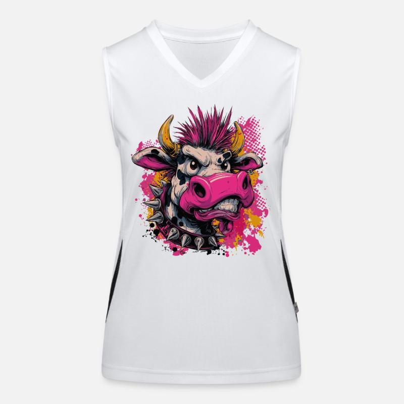 Punk Kuh – Wild and Rebellious Women's Functional Contrast Tank Top