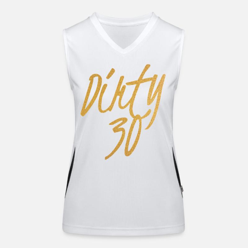 Dirty Thirty Flirty DTF 30e anniversaire Débardeur respirant contrasté Femme