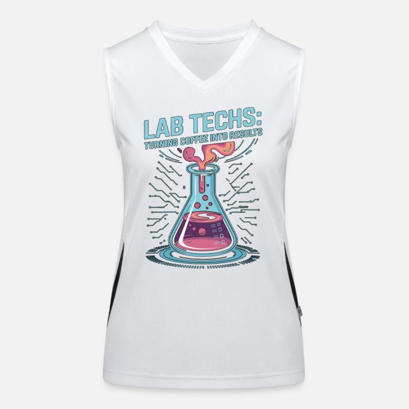 Lab Techs Turning Coffee Into Results Phlebotomist Funktionelles Kontrast-Tank Top für Frauen