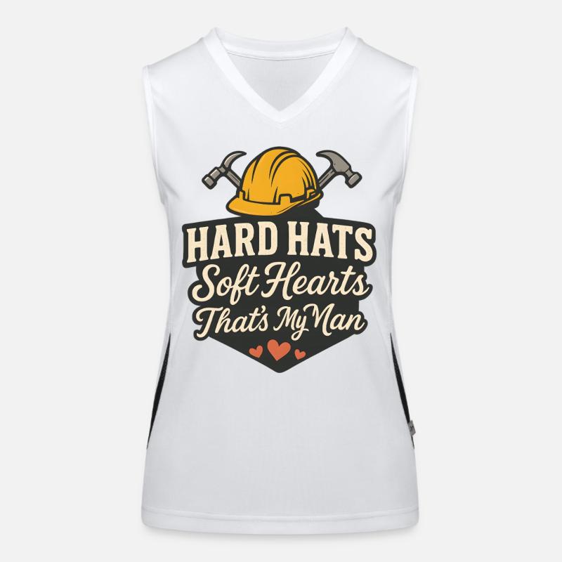 Harte Helme Weiche Herzen Mein Mann Funktionelles Kontrast-Tank Top für Frauen