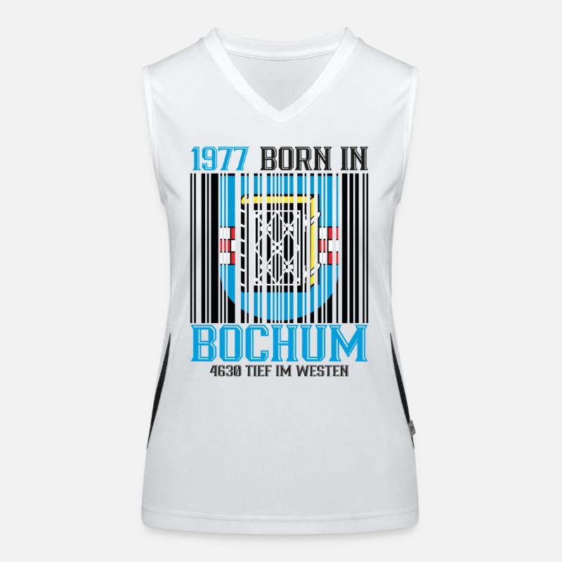 Code-barres Bouclier de Bochum 1977 Débardeur respirant contrasté Femme