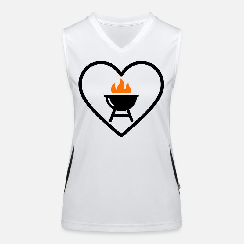 Heart Barbecue – Grill Lover Design Women's Functional Contrast Tank Top