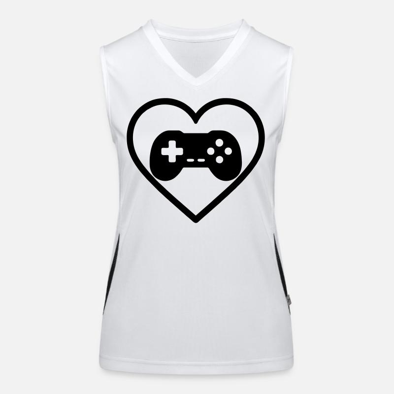 Heart Retrogaming – Conception vintage de manette Débardeur respirant contrasté Femme