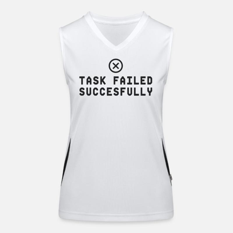 Task Failed Successfully IT Paradoxon Funktionelles Kontrast-Tank Top für Frauen