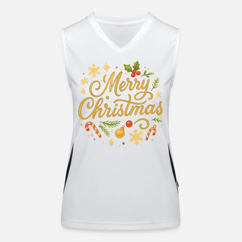 Merry Christmas Deko Schmuck Funktionelles Kontrast-Tank Top für Frauen