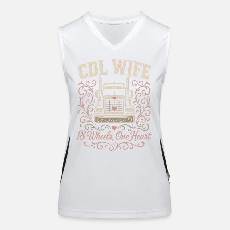 CDL Wife 18 Wheels One Heart Women's Functional Contrast Tank Top