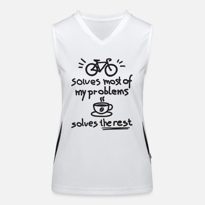 Cycling Solves Most Of My Problems Coffee The Rest Funktionelles Kontrast-Tank Top für Frauen