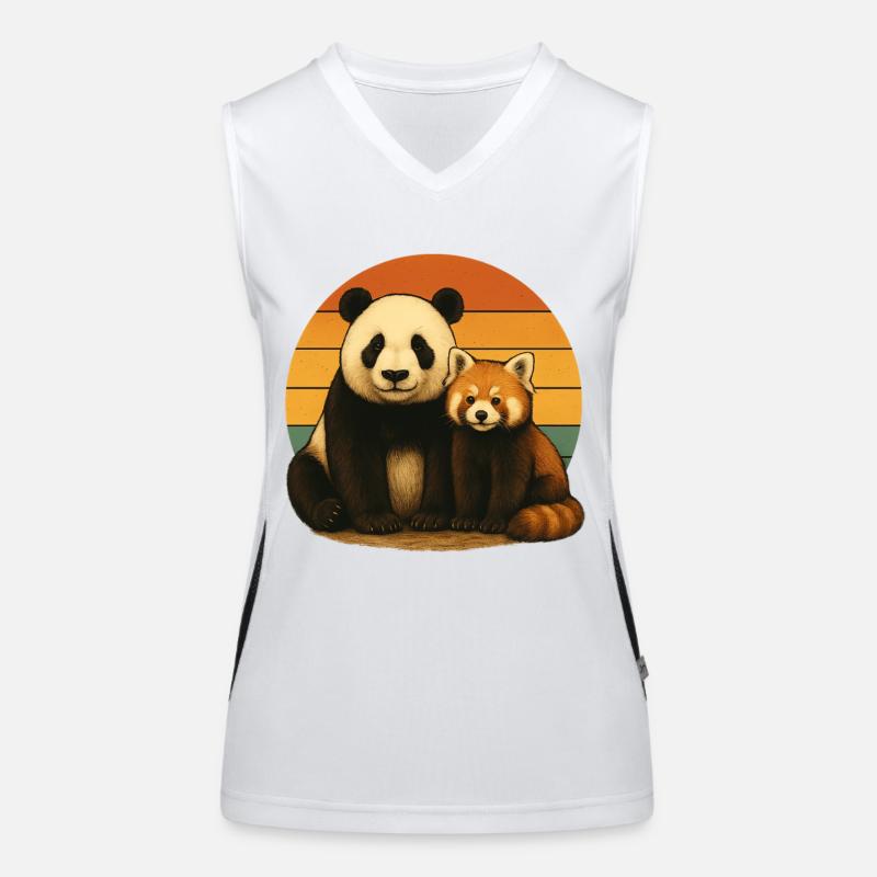 Panda Red Panda Amoureux des animaux rétro Débardeur respirant contrasté Femme