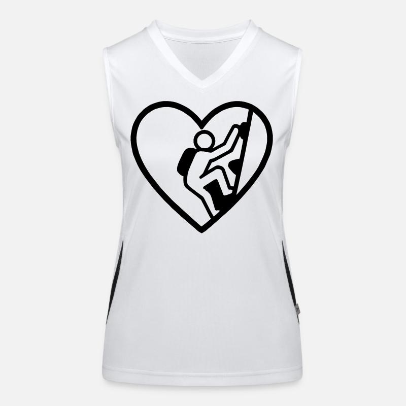 Herzklettern – Vertikale Leidenschaft Funktionelles Kontrast-Tank Top für Frauen