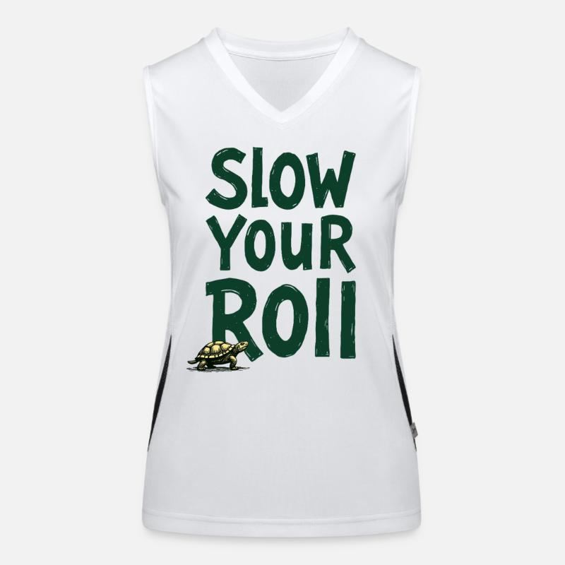 Slow Your Roll Turtle Saying Women's Functional Contrast Tank Top