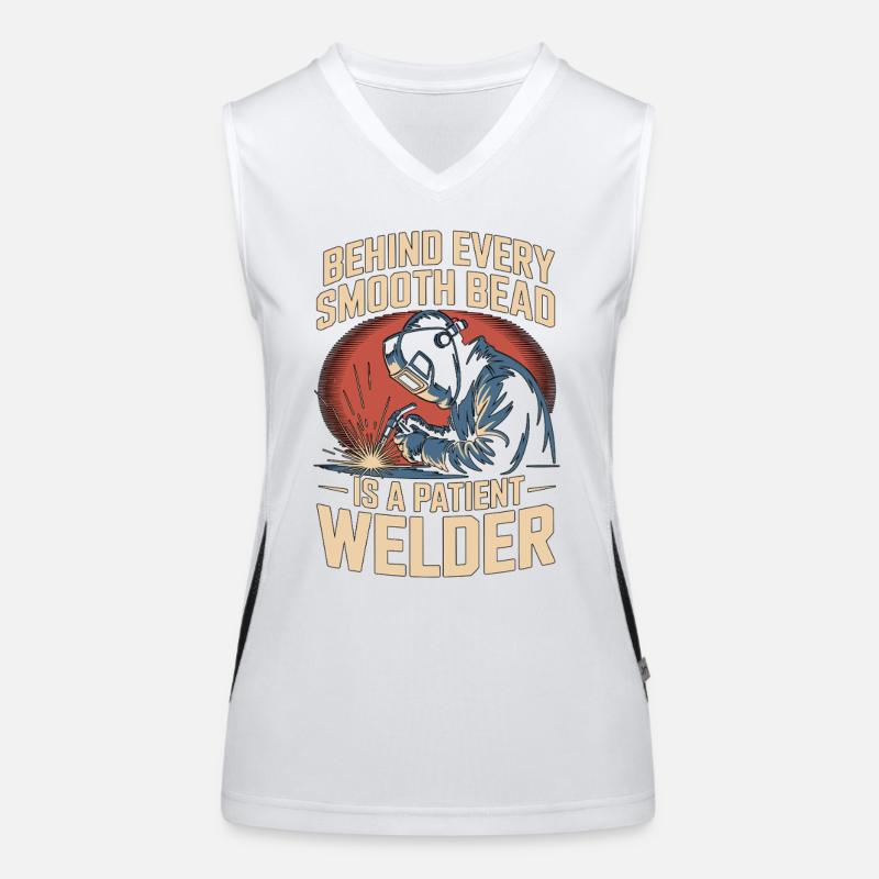 Welder Behind Every Smooth Bead Is Craftsmanship Women's Functional Contrast Tank Top