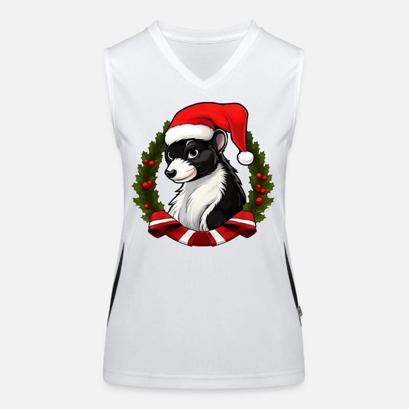 Stinktier Weihnachtsmann Funktionelles Kontrast-Tank Top für Frauen