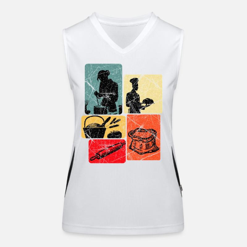 Cooking Studio Popart Collage Women's Functional Contrast Tank Top