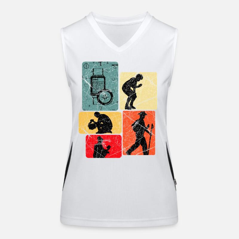 Entdeckerdesign: Expeditionen & Kompass Funktionelles Kontrast-Tank Top für Frauen