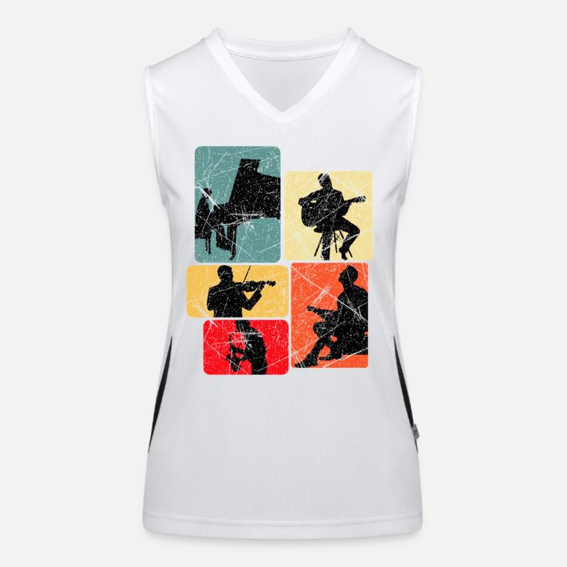 Collage de silhouettes musicales Débardeur respirant contrasté Femme