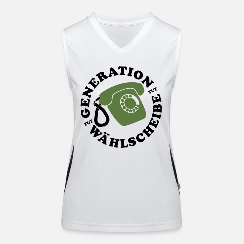 Generation Wählscheibe Festnetz Telefon Funktionelles Kontrast-Tank Top für Frauen