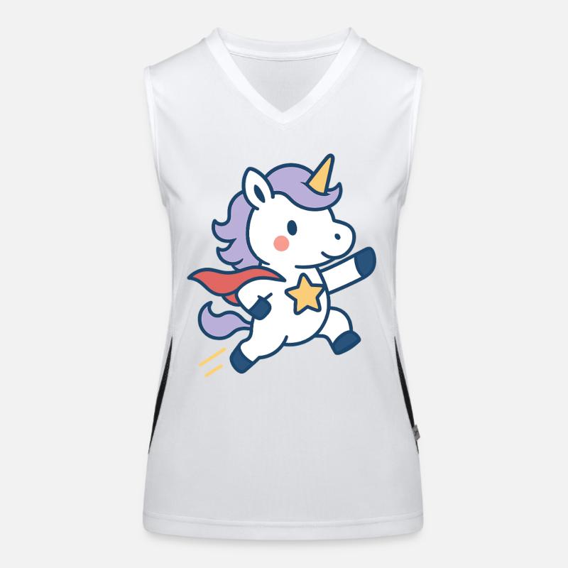Lachendes Super Einhorn, Held des Alltags Funktionelles Kontrast-Tank Top für Frauen