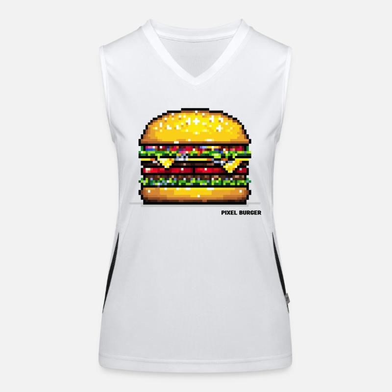 Pixel Hamburger Funktionelles Kontrast-Tank Top für Frauen