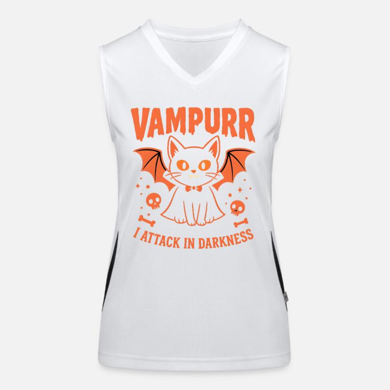 Vampurr – Graphique d’Halloween de chat vampire mignon Débardeur respirant contrasté Femme