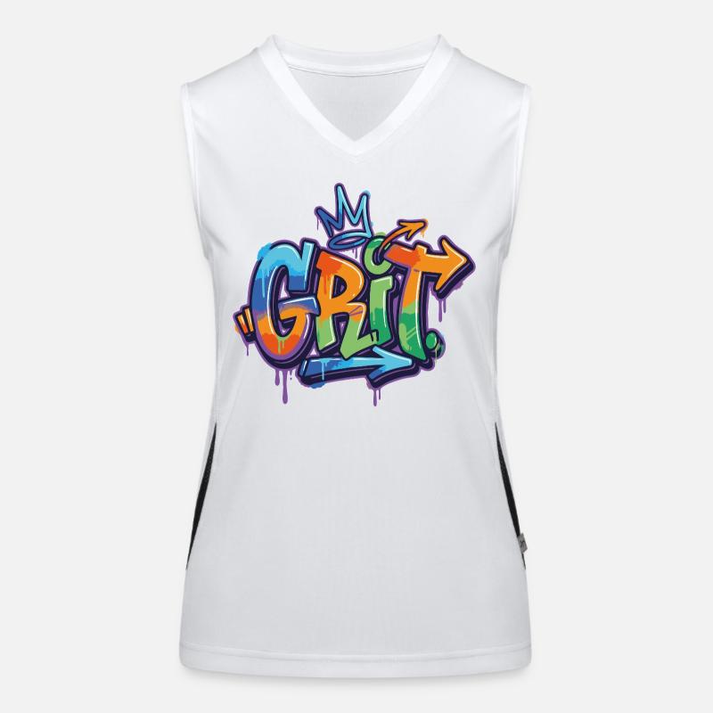 Grit Graffiti Motivation Funktionelles Kontrast-Tank Top für Frauen
