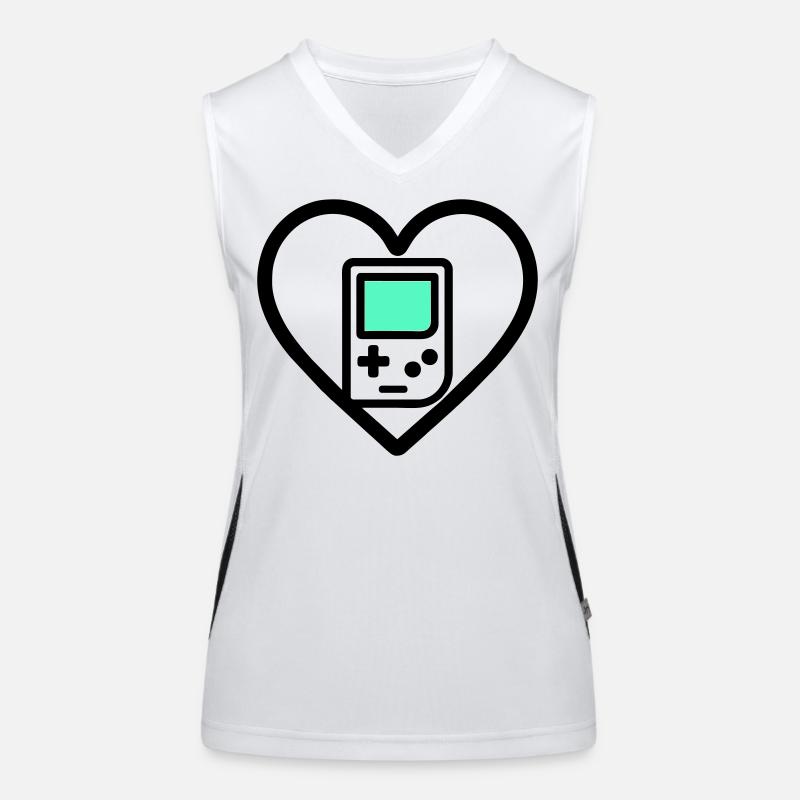 Retro Heart – Retro-Handheld-Konsole Funktionelles Kontrast-Tank Top für Frauen