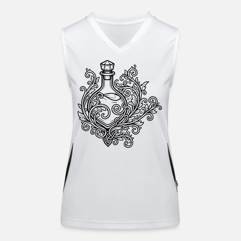 Fiole d'elixir et fleurs Débardeur respirant contrasté Femme