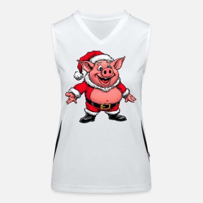 Cochon Père Noël Débardeur respirant contrasté Femme