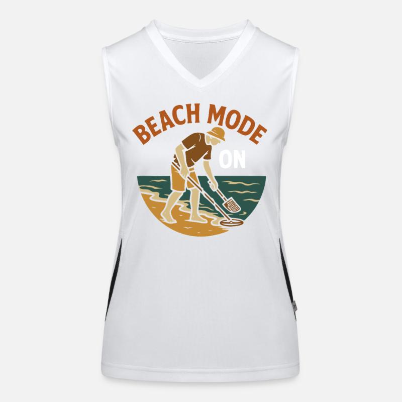 Beach Mode On Treasure Hunting Metal Detecting Women's Functional Contrast Tank Top