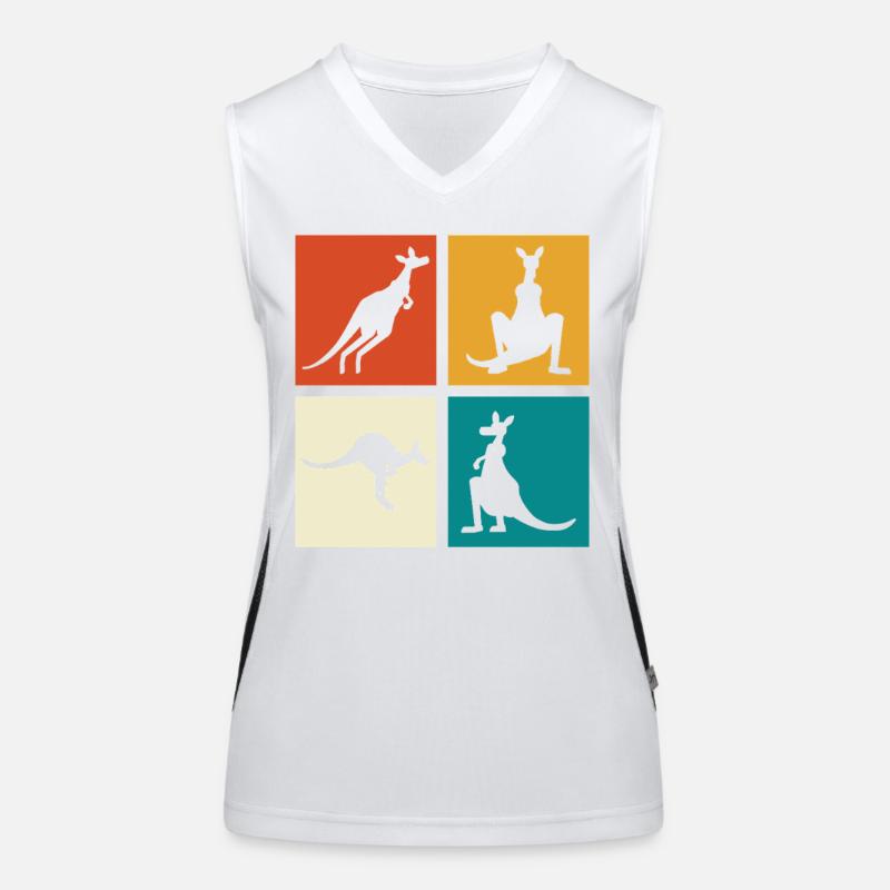 Känguru Vierbild Silhouetten Funktionelles Kontrast-Tank Top für Frauen