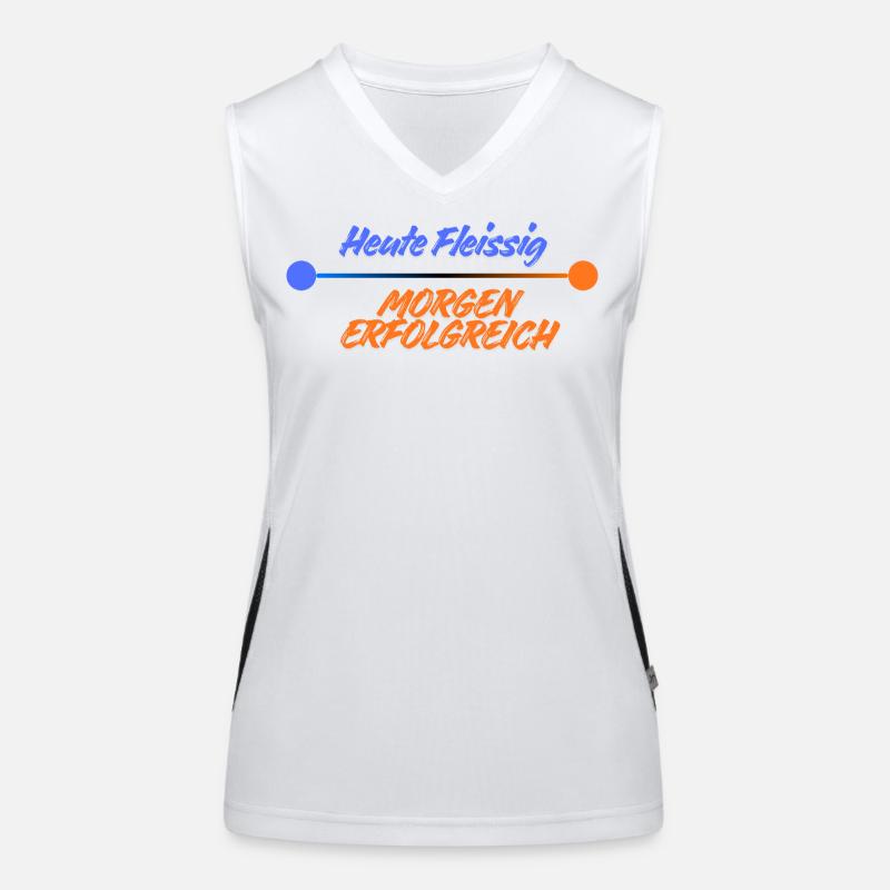 HEUTE FLEISSIG. MORGEN ERFOLGREICH. Funktionelles Kontrast-Tank Top für Frauen