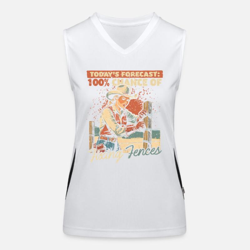 Ehefrau eines Bauern Mutter Fixing Fences Funktionelles Kontrast-Tank Top für Frauen