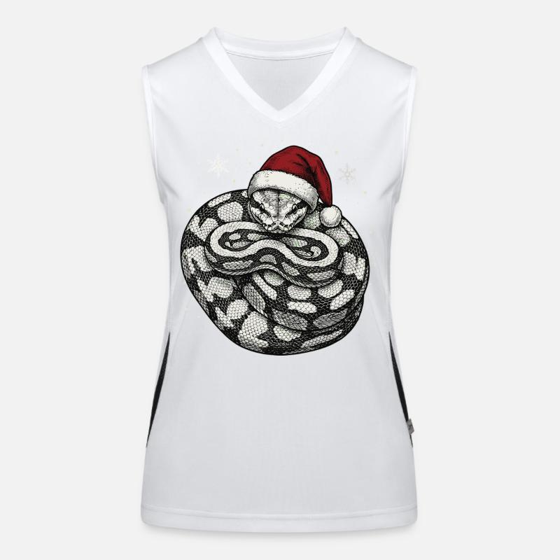 Königspython Weihnachten Ball Python Schlange Funktionelles Kontrast-Tank Top für Frauen