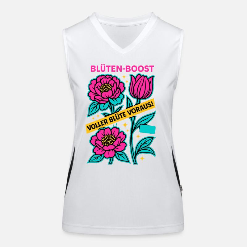 Impulsion de la Fleur, Puissance du Ressort, Fleur à Venir Débardeur respirant contrasté Femme